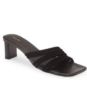 Frame black low strappy block heel size EU38